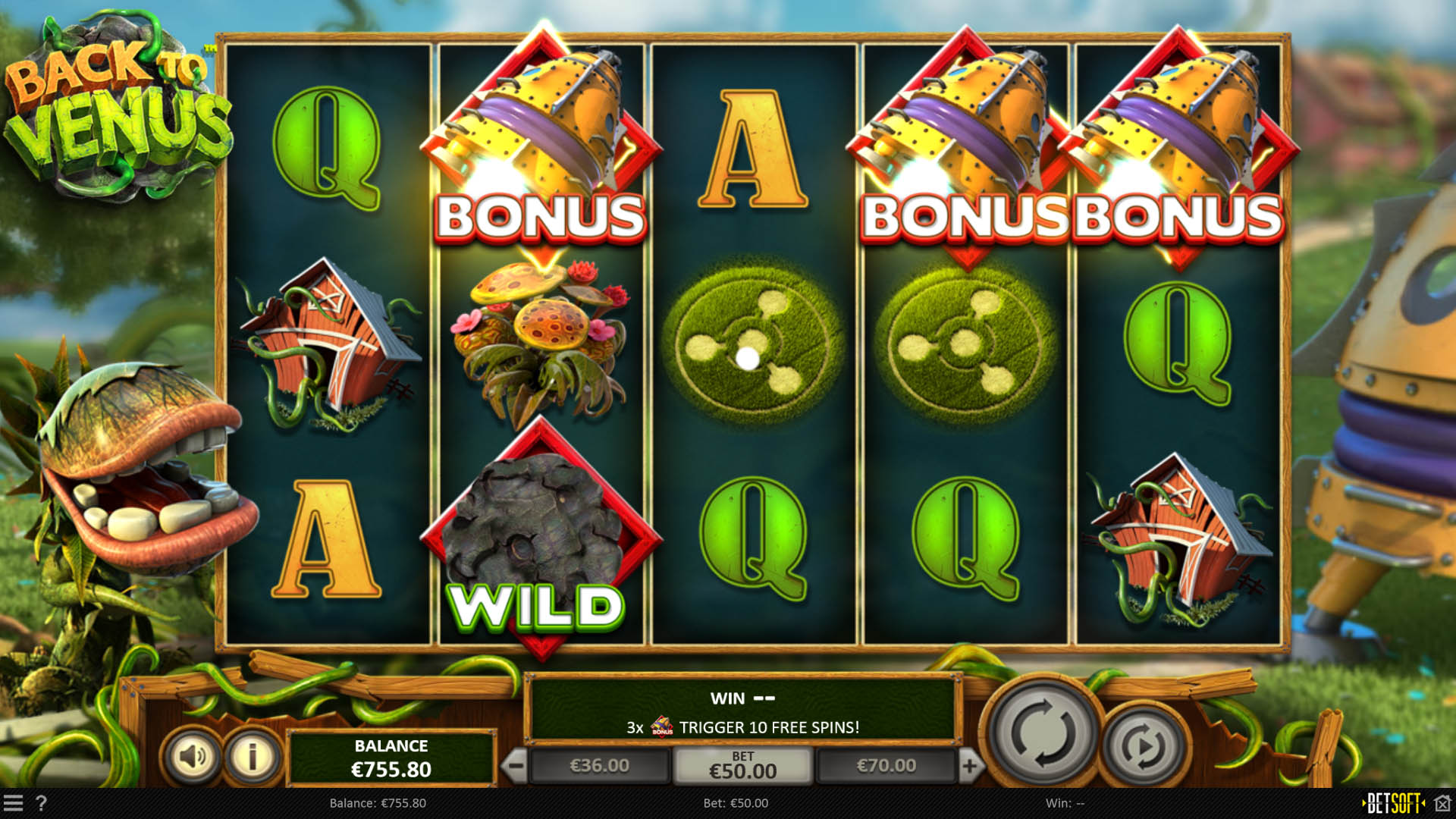 BetSoft Back to Venus Screenshot