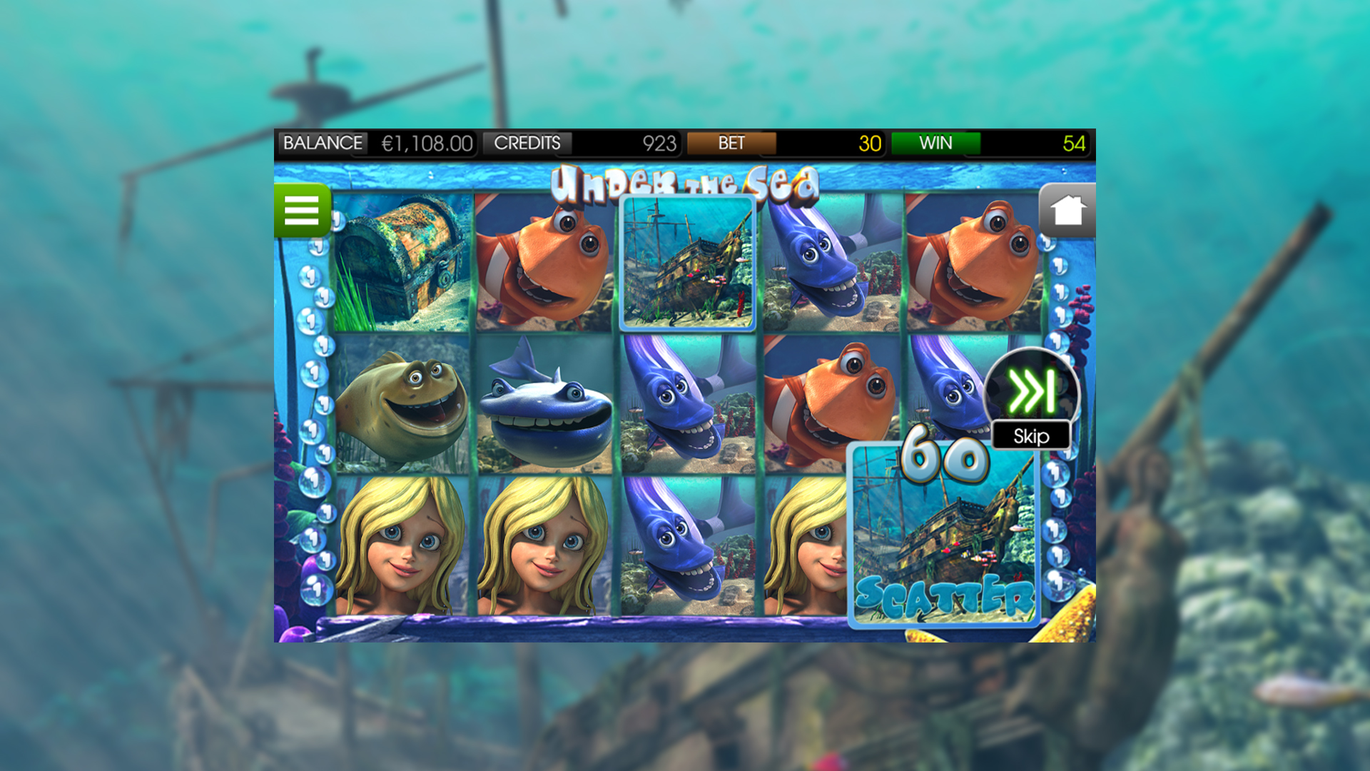 BetSoft Under The Sea Screenshot