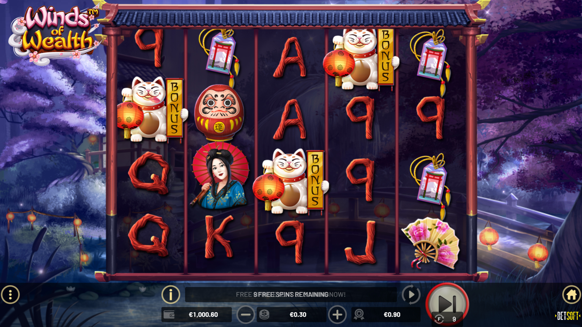 BetSoft Winds of Wealth Screenshot